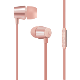 Écouteurs intra-auriculaires en cristal avec microphone & télécommande -  Rose gold - Coquediscount