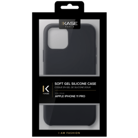 Coque en Gel de Silicone Doux pour iPhone 11 Pro, Noir satin