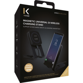 Support de recharge sans fil Qi universel magnétique (Charge rapide 10W), Noir