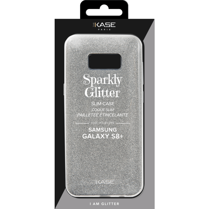 Coque slim pailletée étincelante pour Samsung Galaxy S8+, Argent