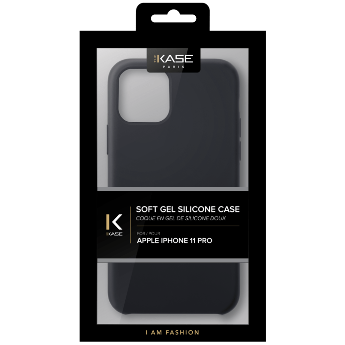 Coque en Gel de Silicone Doux pour iPhone 11 Pro, Noir satin