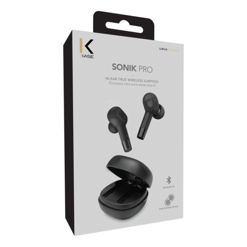 Écouteurs intra-auriculaires magnétique sans fil à isolation phonique, Noir  satin