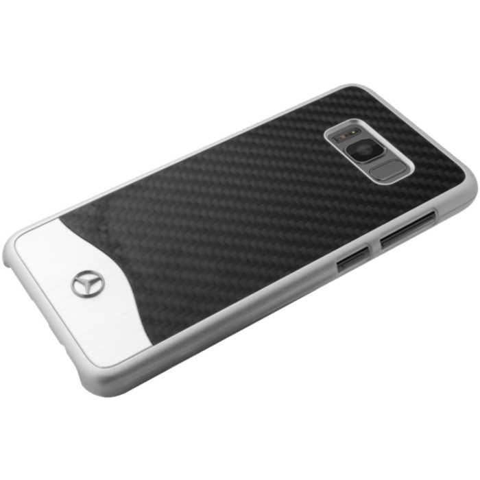 Mercedes-Benz Wave V Coque en carbone véritable et aluminium pour Samsung Galaxy S8+, Noir