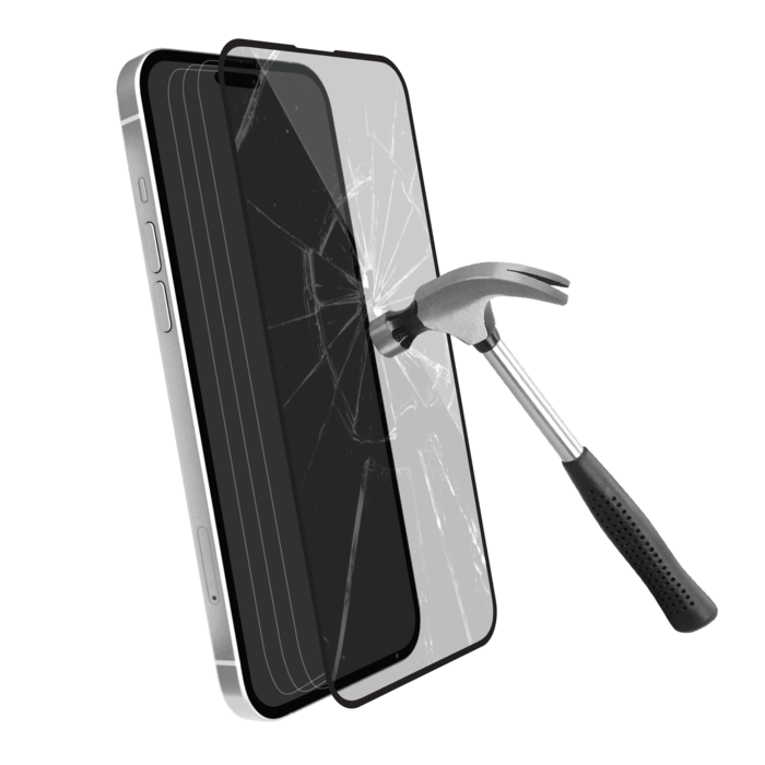 Protecteur d'écran en verre trempé noir Cool Full 3D pour iPhone 15 Pro Max