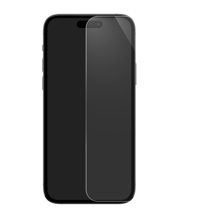 Protecteur d'écran en verre trempé de qualité supérieure pour Apple iPhone 15 Pro, transparent