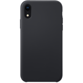 Coque en Gel de Silicone Doux pour Apple iPhone XR, Noir satin