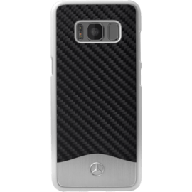 Mercedes-Benz Wave V Coque en carbone véritable et aluminium pour Samsung Galaxy S8+, Noir