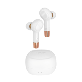 Écouteurs sans fil Sonik Pro intra-auriculaires avec boîtier de chargement, Blanc perle