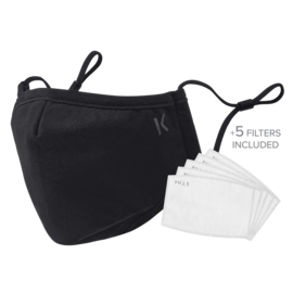 Masque de protection lavable (1 masque + 5 filtres), Noir Minuit